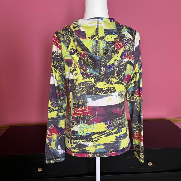 Sno skins Microfiber Graffiti Print Hoodie Zip Jacket Womens M - Picture 3 of 8